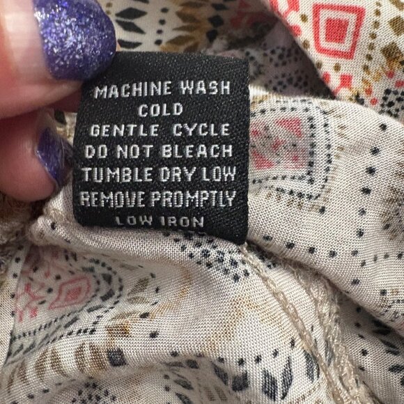 Boho Print High-Waisted Wide-Leg Pants Size S New Look Multicolor - Picture 5 of 8